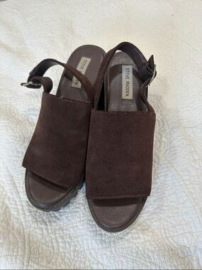 Steve Madden Dark Brown Suede Slingback Sandals